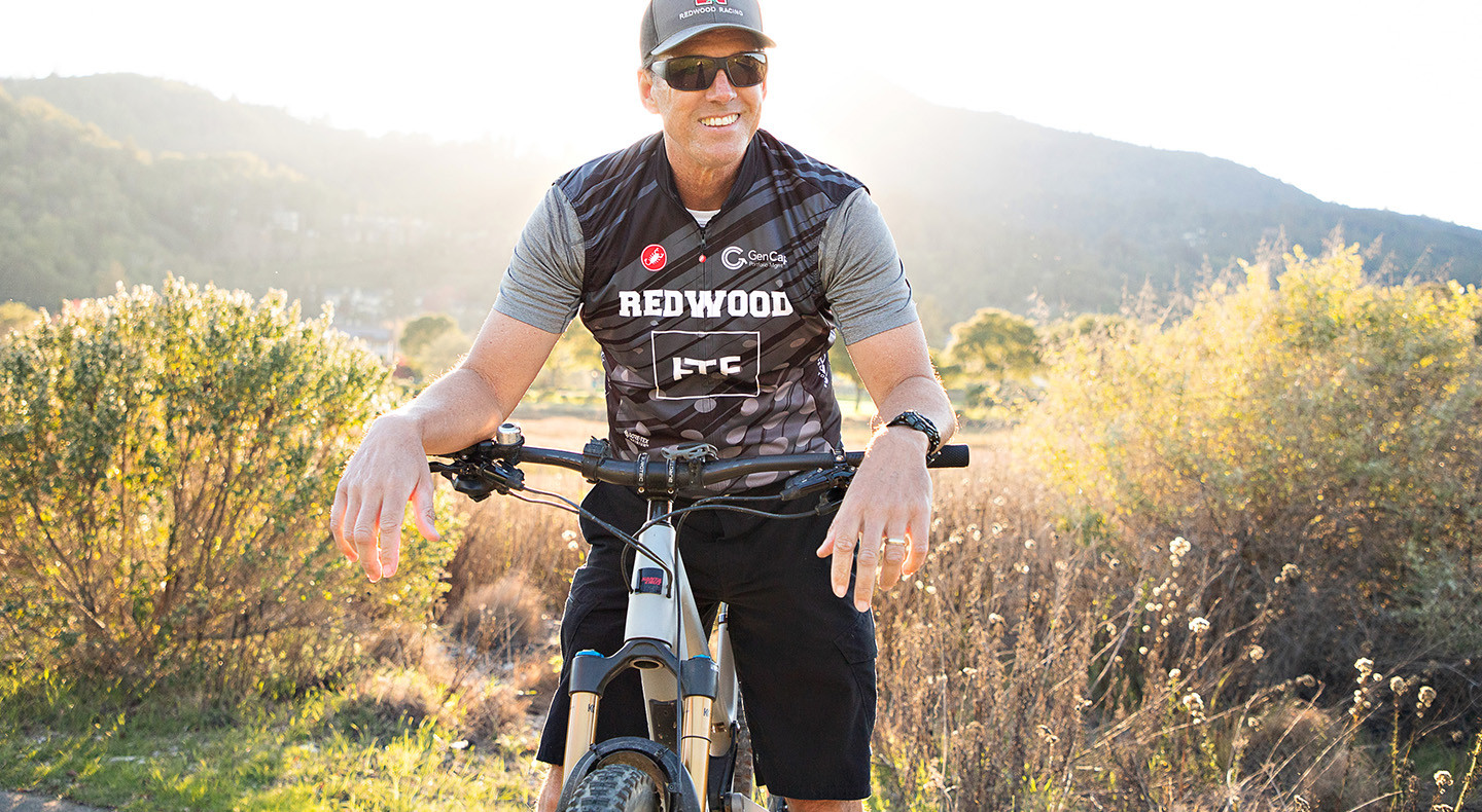 Man on mountain bike